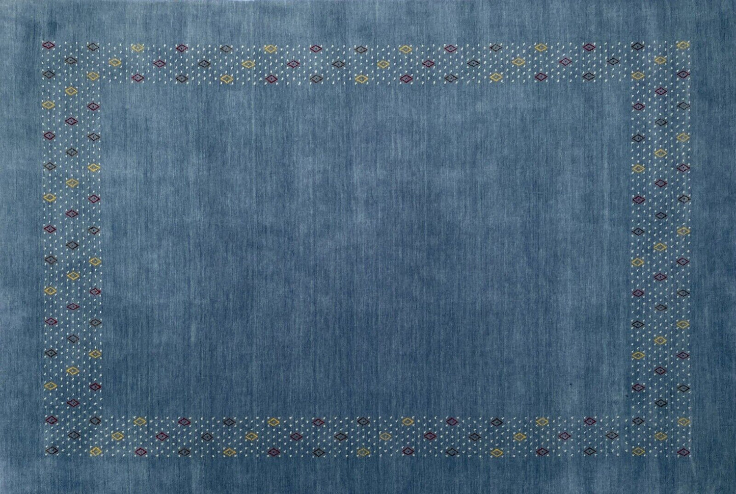 Teppich 100% Wolle Grau HellBlau 170X240 cm Handgewebt Gabbeh Orient AC06