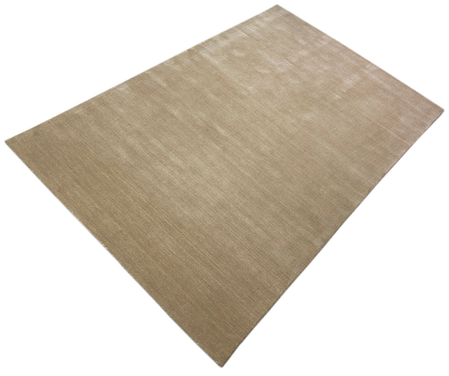 Beige Gabbeh Teppich 100% Wolle 170x240 cm Handgewebt einfarbig gefärbt G84