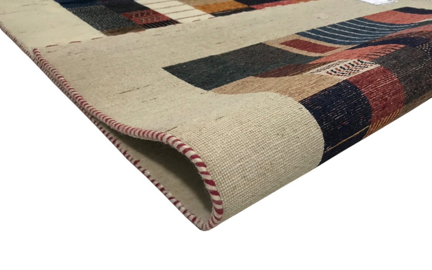 Gabbeh Teppich 127X180 cm Naturfarben beige 100% Wolle Handgeknüpft Hochwertiger