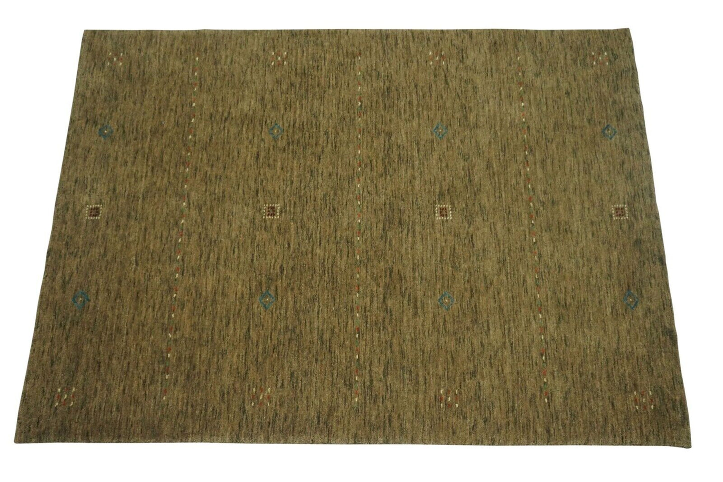 DunkelBeige Beige Gabbeh Teppich Handgewebt 100% Wolle 140x200 cm Lori Lr694