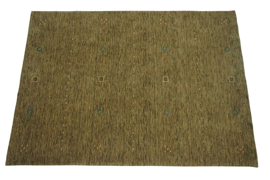 DunkelBeige Beige Gabbeh Teppich Handgewebt 100% Wolle 140x200 cm Lori Lr694