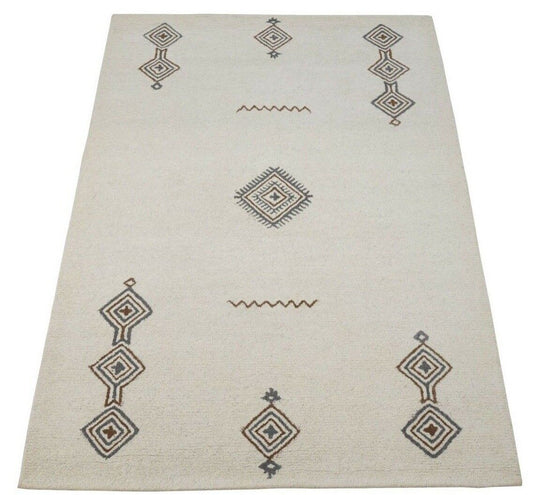 Gabbeh Beige 160X230 cm Teppich 100% Wolle Orientteppich Handgetuftet HT386