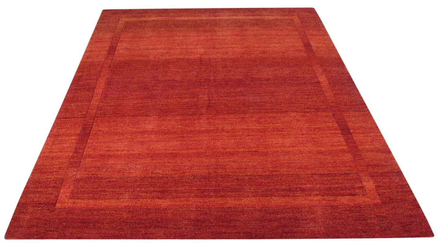 Terrakotta Orange Teppich 200X230 CM 100% Wolle Handgetuftete Handarbeit T897