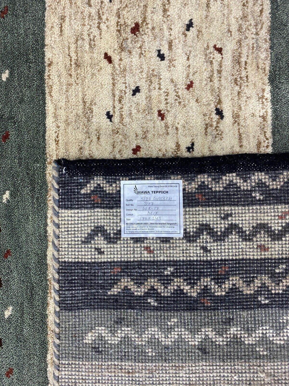 Gabbeh Teppich 100% Wolle Beige Braun Handgeknüpft 170X243 cm WR17