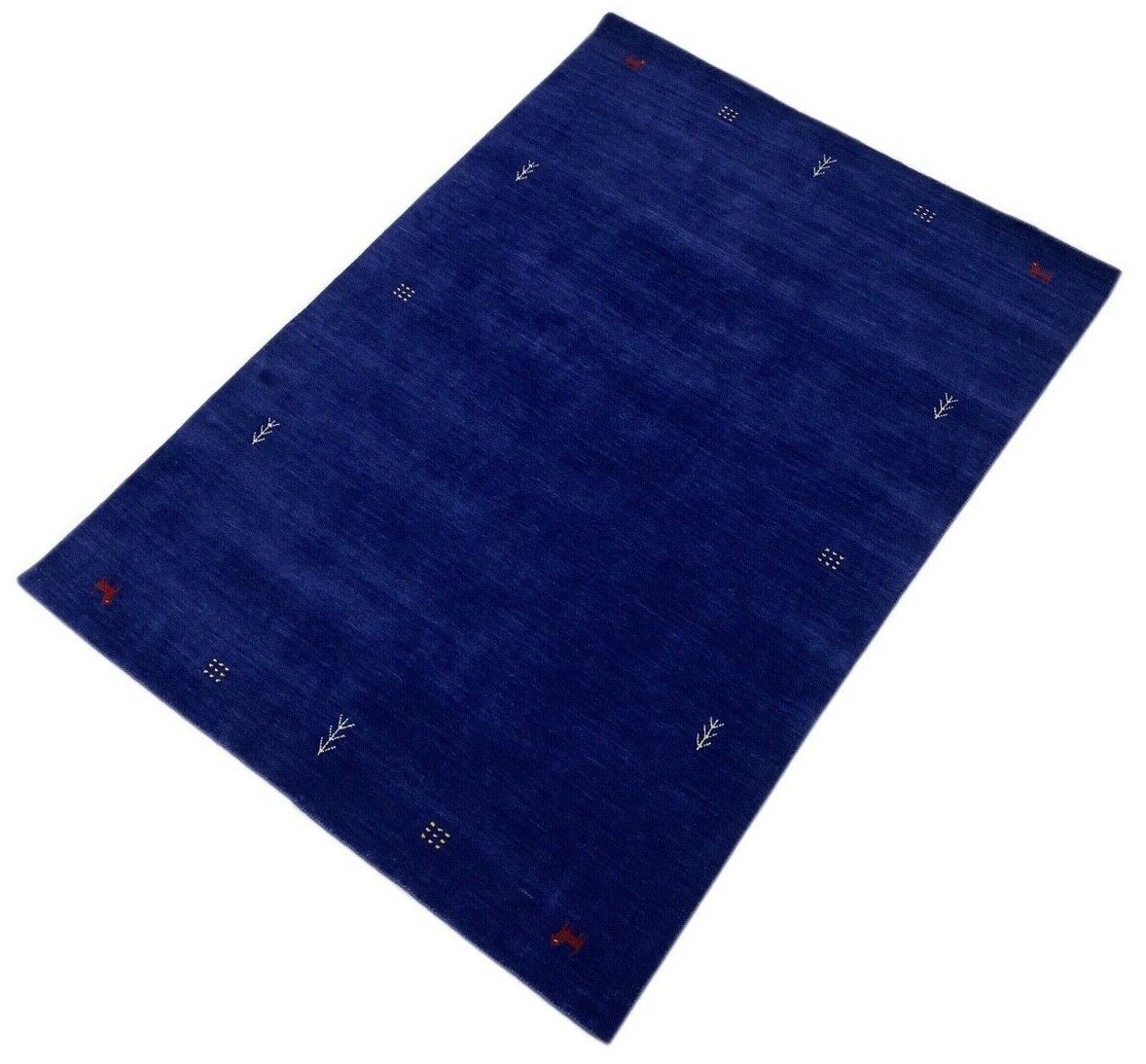Blau Teppich 100% Wolle Gabbeh 170x240 cm Orientteppich Handgewebt wr6