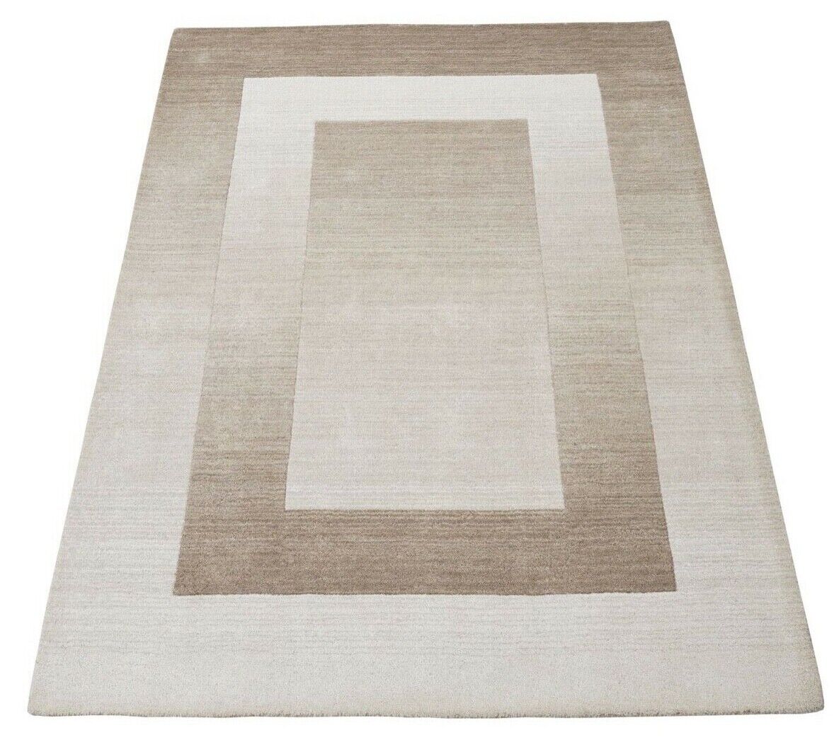 Beige 160X230 cm Teppich 100% Wolle Orientteppich Handgetuftet HT270