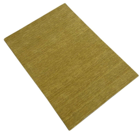 Gabbeh Teppich Dunkel Beige Gold 100% Wolle 124x180 cm Handgewebt Lori WR102