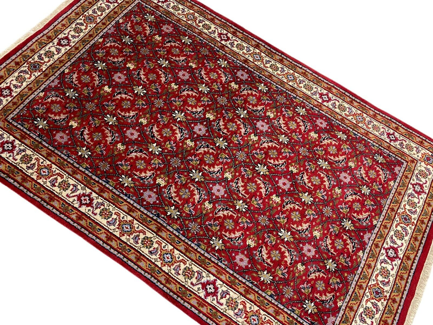 Rot Teppich Wolle Handgeknüpft Orientteppich 100% Schurwolle 155X245 cm D16