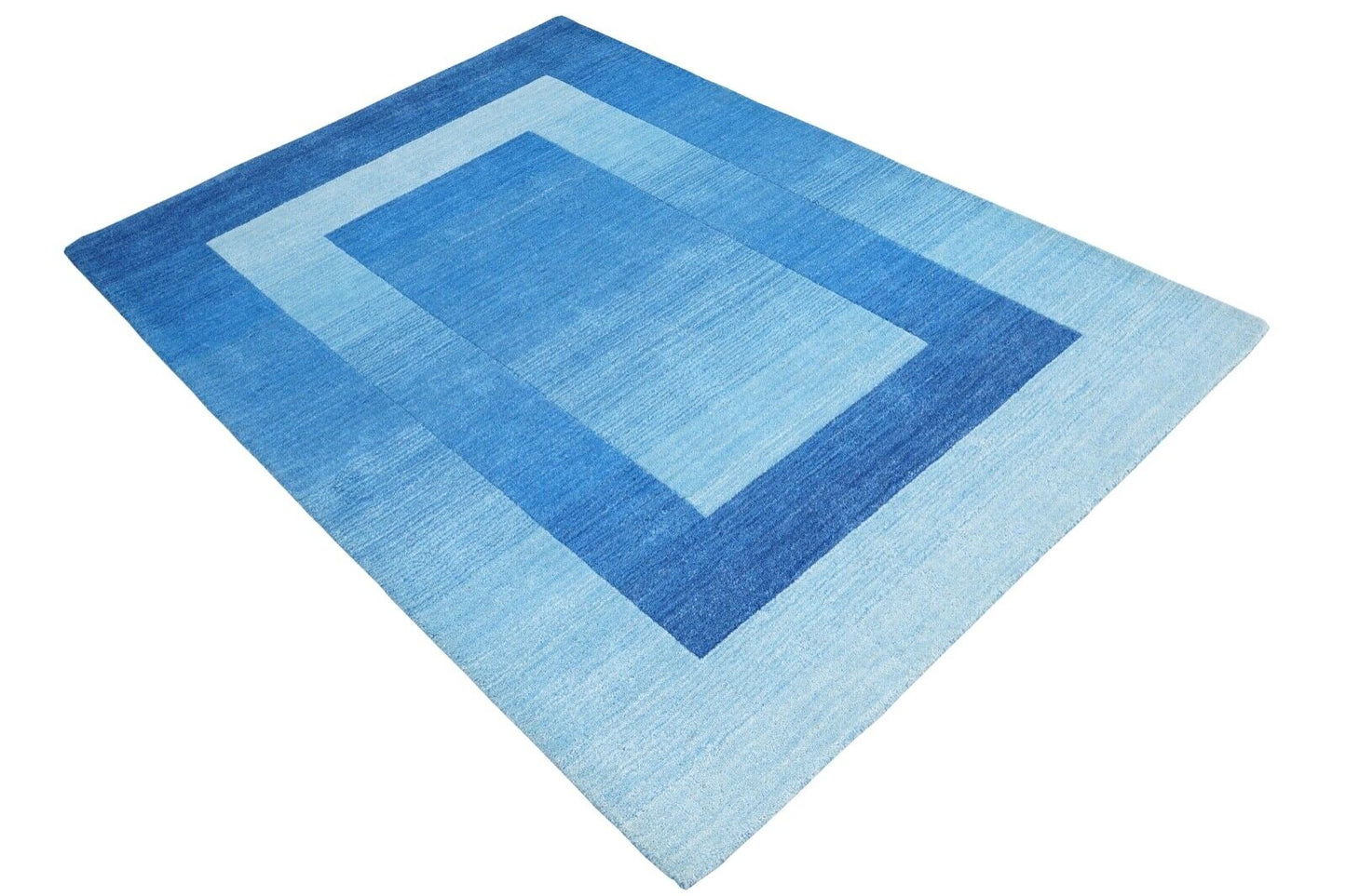 Blau Teppich 100% Wolle 160X230 cm Orientteppich Handgetuftet HT354