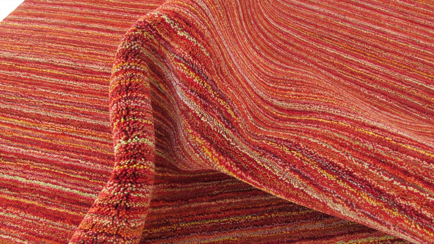 Gabbeh Teppich Orange 100% Wolle Orientteppich Handgefertigt 165X235 CM HL179