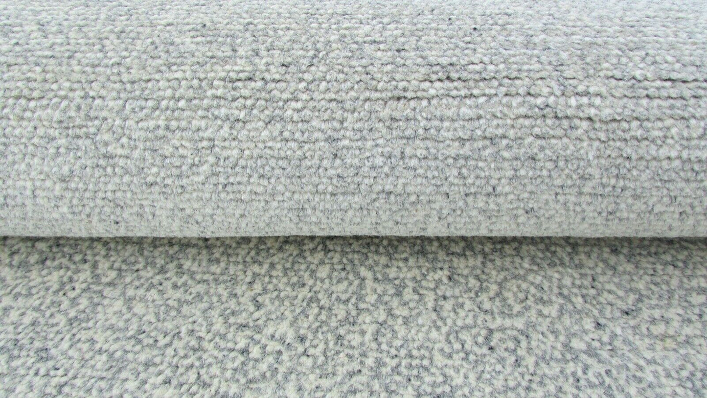 Nepal Teppich Handgeknüpft Beige Grau 100% Wolle Orientteppich 74x132 cm N-116