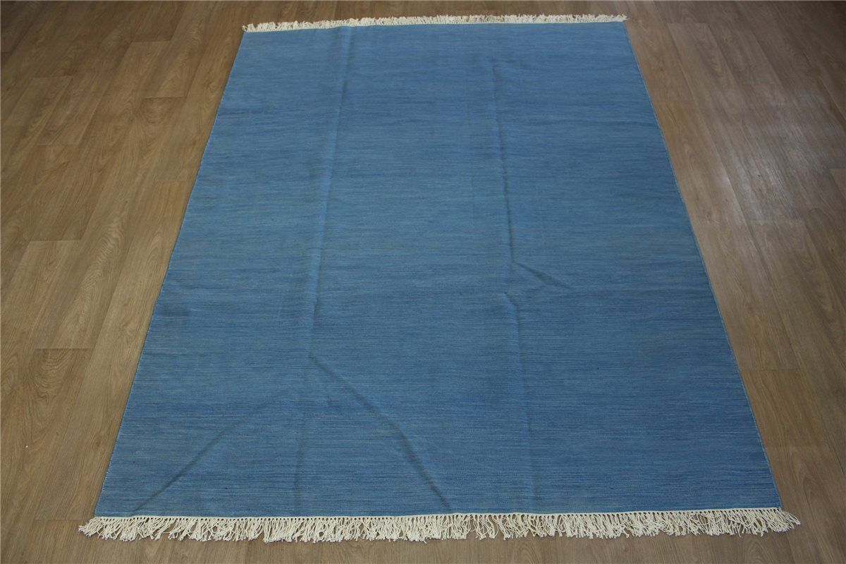 Kilim Handgewebt Fein Blau Perser Teppich, Kelim 180X240 cm 100% wolle