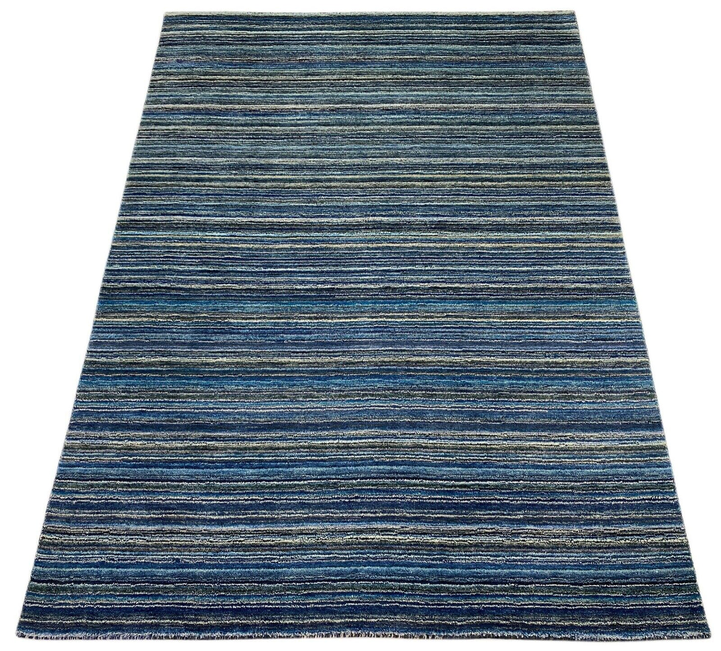 Gabbeh Teppich Blau 100% Wolle Orientteppich Handgefertigt Loom 165X240 CM HL171