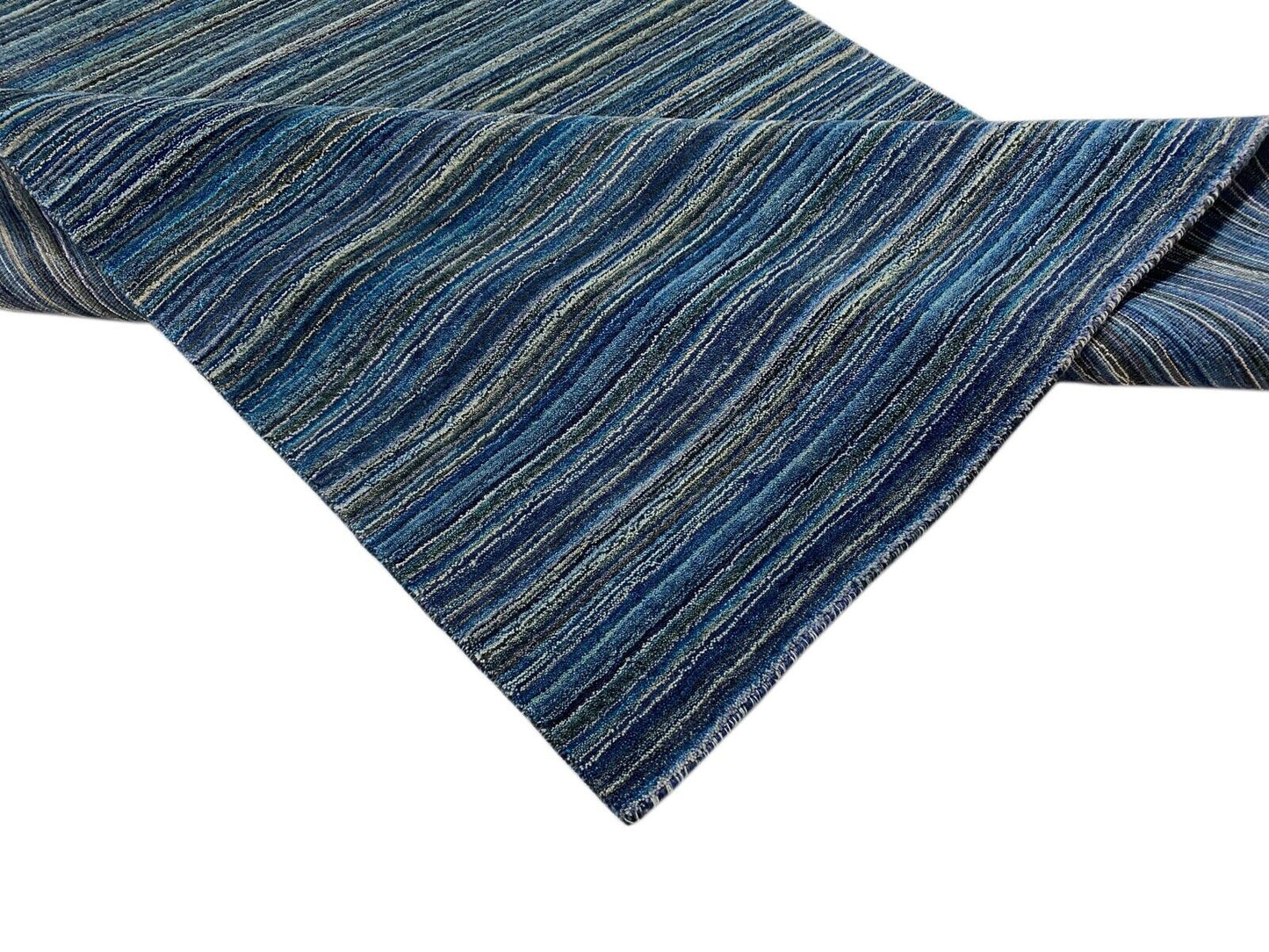 Gabbeh Teppich Blau 100% Wolle Orientteppich Handgefertigt Loom 165X240 CM HL171