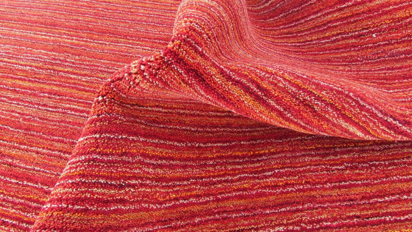 Gabbeh Teppich Rot 100% Wolle Orientteppich Handgefertigt 161X237 CM HL178