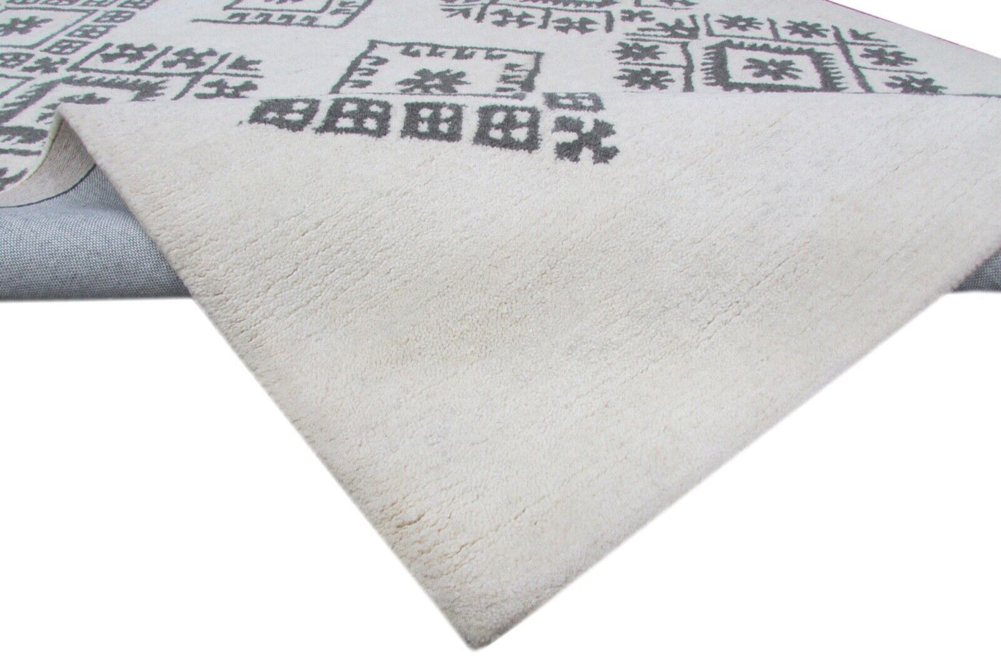 Elfenbeinfarbe Teppich 100% Wolle Beige 160X230 cm Handarbeit Handgetuftet T847