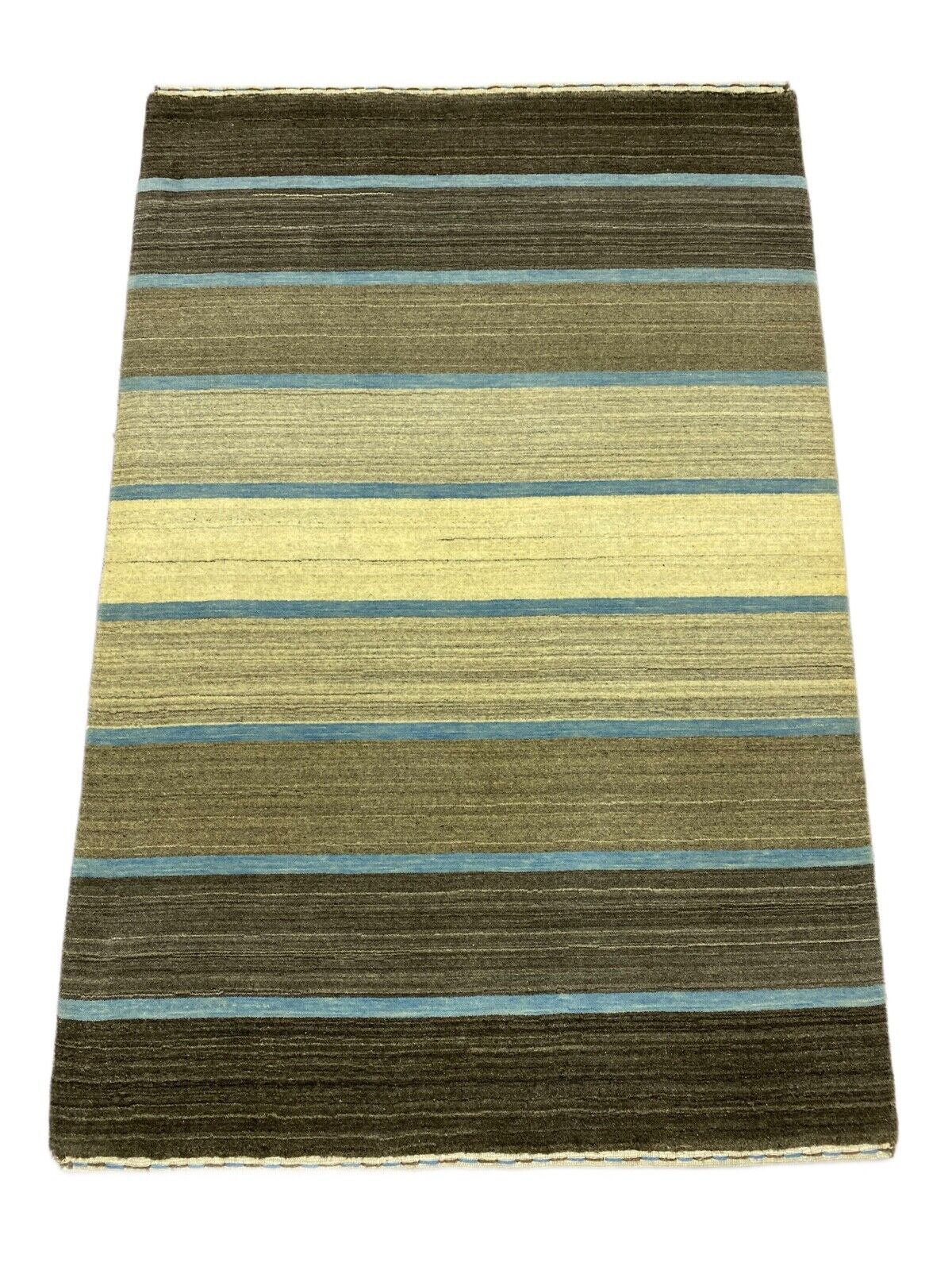 Teppich Gabbeh Beige Grau Braun Blau 100% Wolle lori Handgewebt 120x180 cm S20