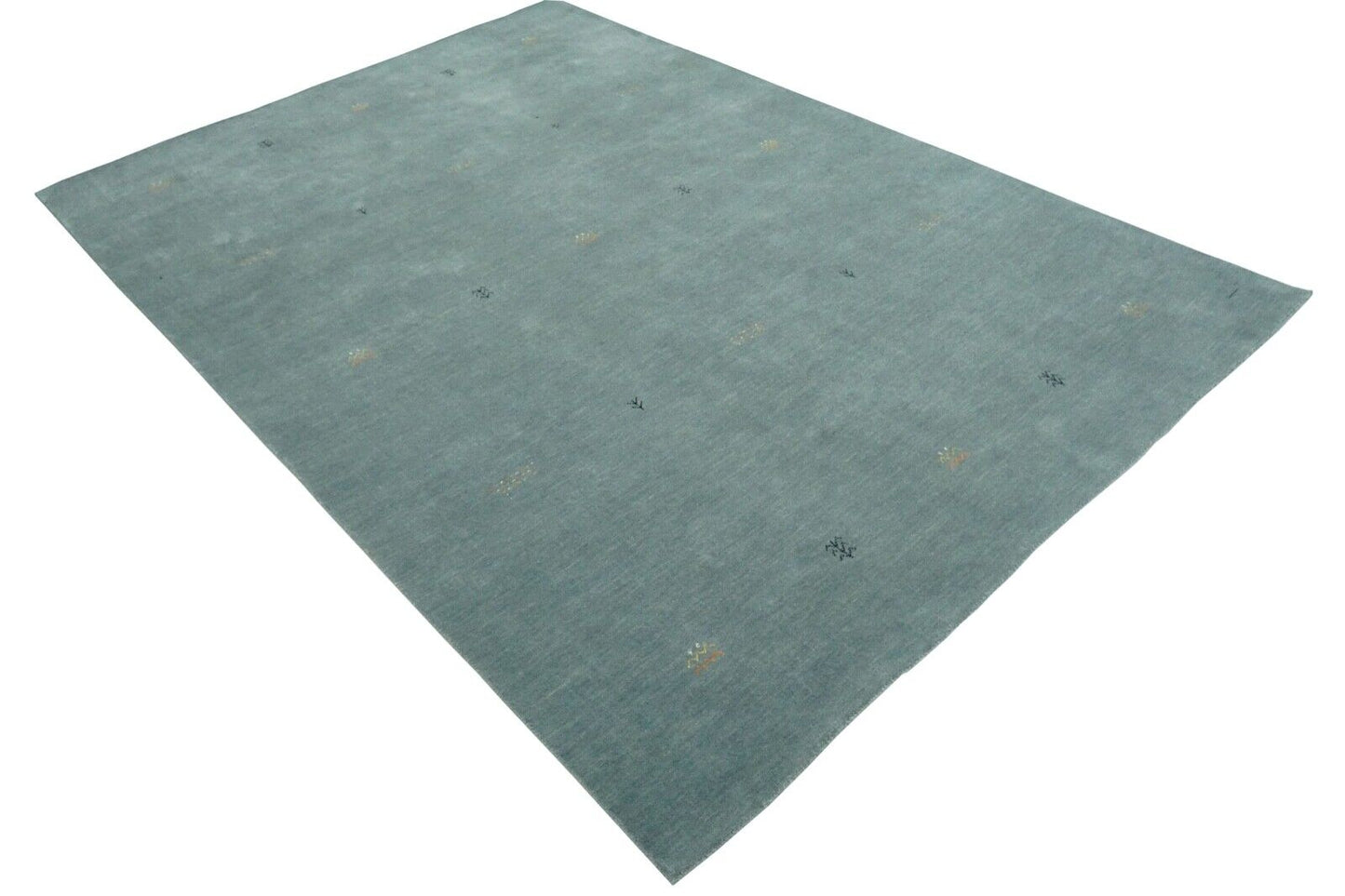 Gabbeh Teppich Grau Hell Blau 100% Wolle 200x300 cm Handgewebt Orient Lr553