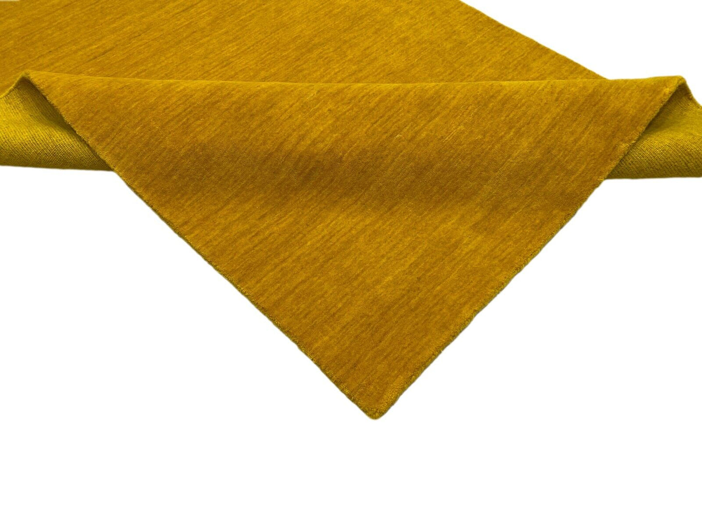 Gold Teppich 100% Wolle Gabbeh 120x180 cm Handgewebt einfarbig gefärbt G630