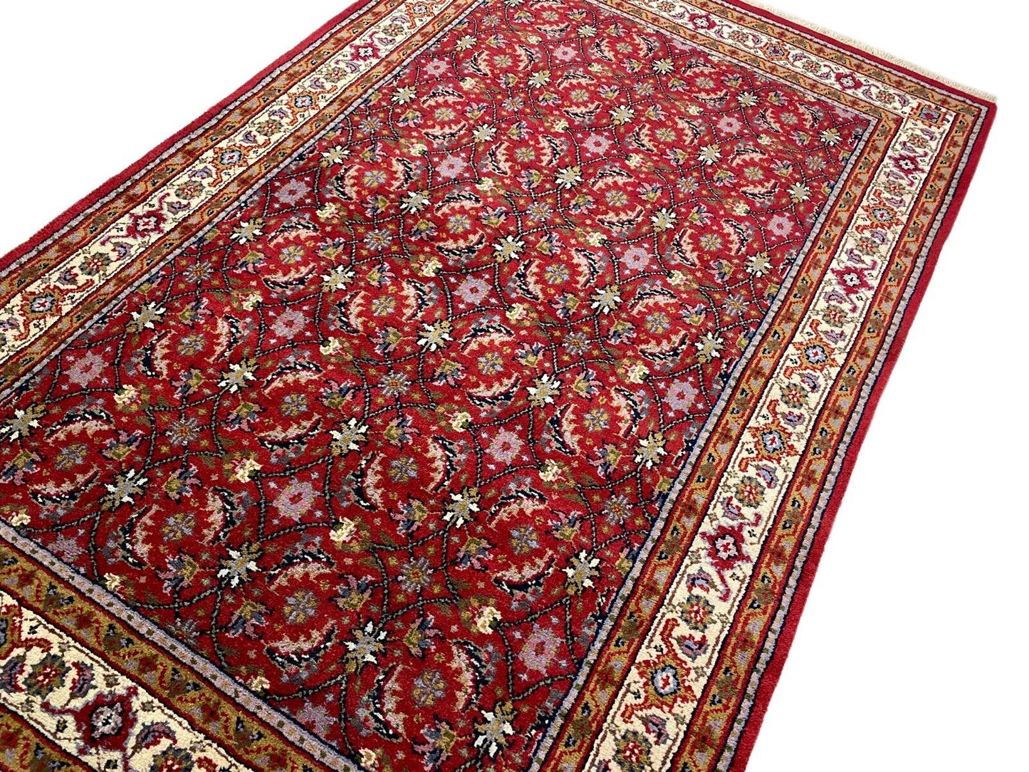 Rot Teppich Wolle Handgeknüpft Orientteppich 100% Schurwolle 155X245 cm D16