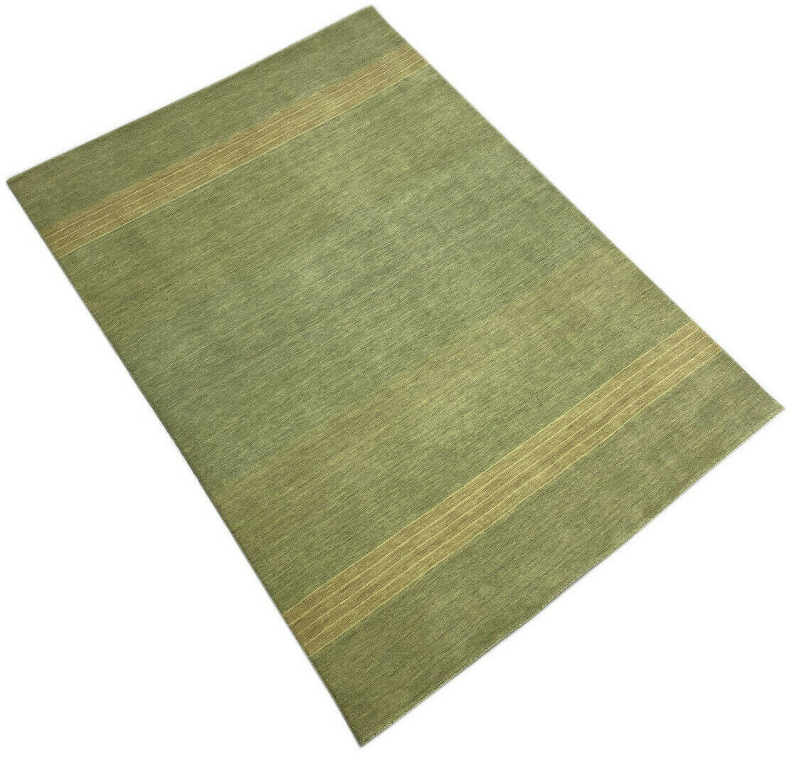 Beige Gabbeh Teppich 100% Wolle 170X240 CM Hell Grün Gold Handgefertigt WR104