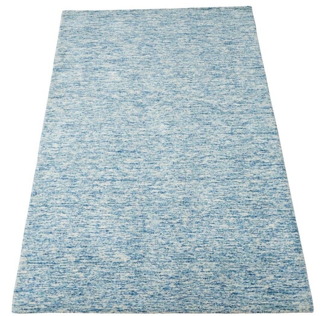 Blau Beige Teppich 100% Wolle 160X230 cm Orientteppich Handgetuftet HT334