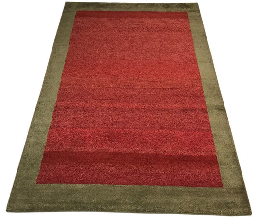 Gabbeh Teppich 120x180 cm Handgeknüpft Braun Rot Orientteppich 100% Wolle R607