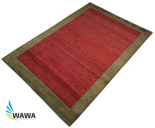 Orientteppich Gabbeh 100% Wolle Rot Teppich 120x180 cm Handgeknüpftet