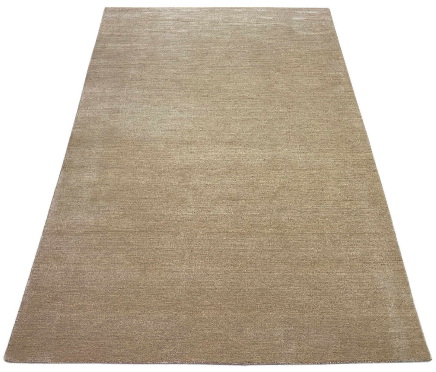 Beige Gabbeh Teppich 100% Wolle 170x240 cm Handgewebt einfarbig gefärbt G84