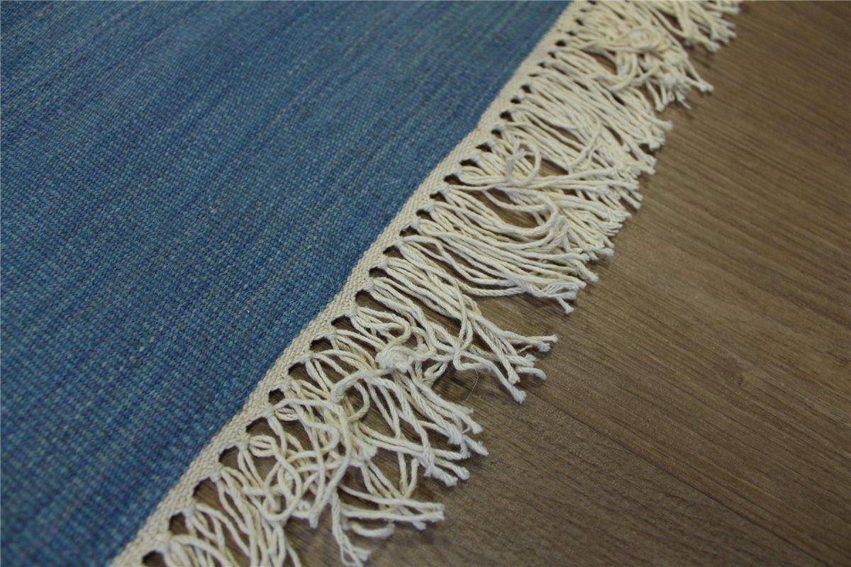 Kilim Handgewebt Fein Blau Perser Teppich, Kelim 180X240 cm 100% wolle