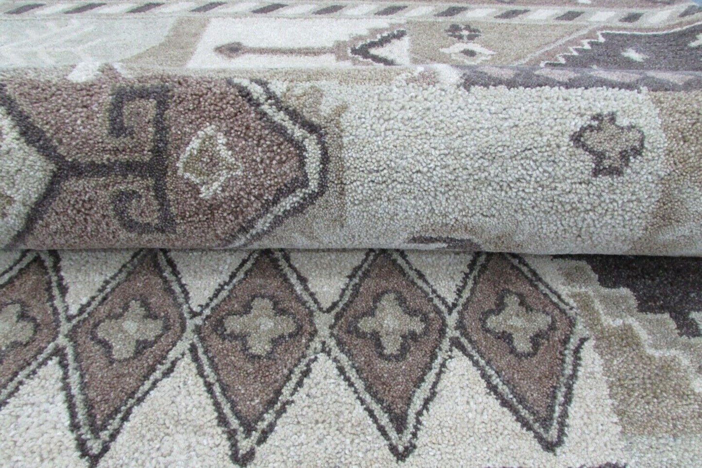 Braun Teppich 100% Wolle 160X230 cm Handarbeit Handgetuftet T840