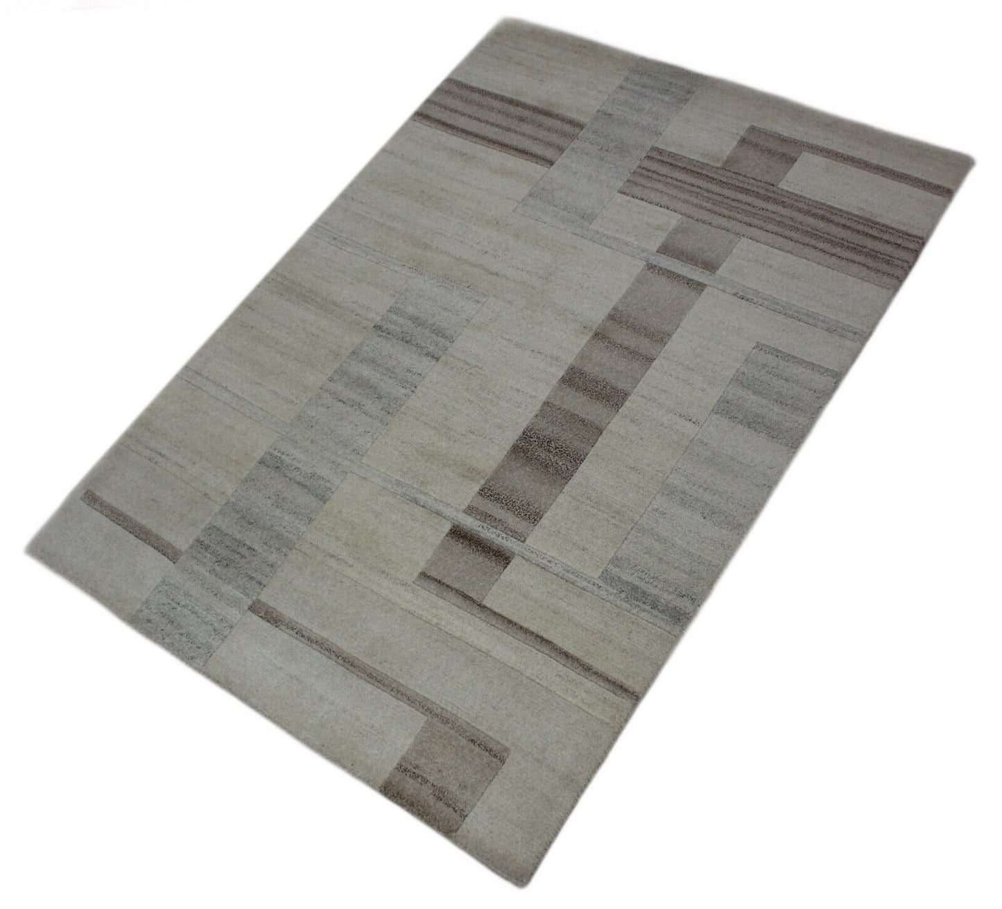 Nepal Teppich Handgeknüpft Braun Beige 100% Wolle Orientteppich 160x226 cm N12