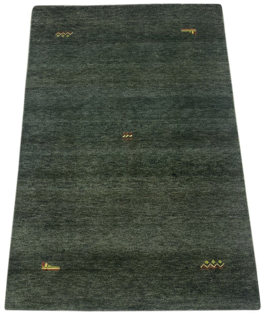 Gabbeh Teppich 100% Wolle Schwarz Handgeknüpft 167X243 cm WR18