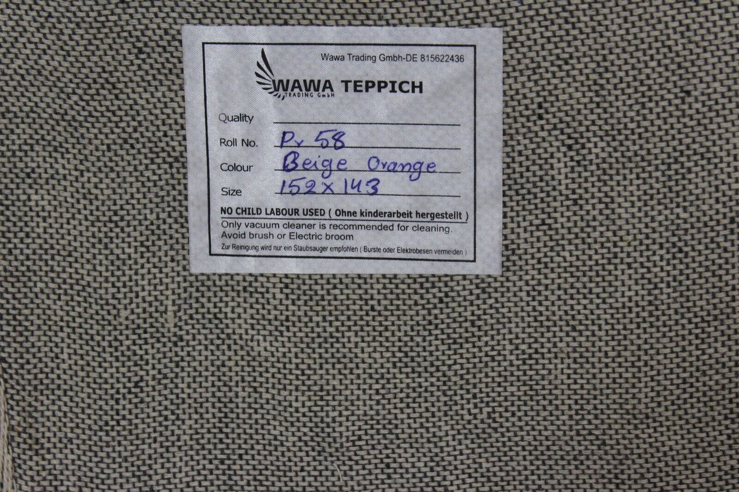 Beige Orange Teppich 100% Wolle 150X240 CM  Handarbeit Handgetuftet Pr58