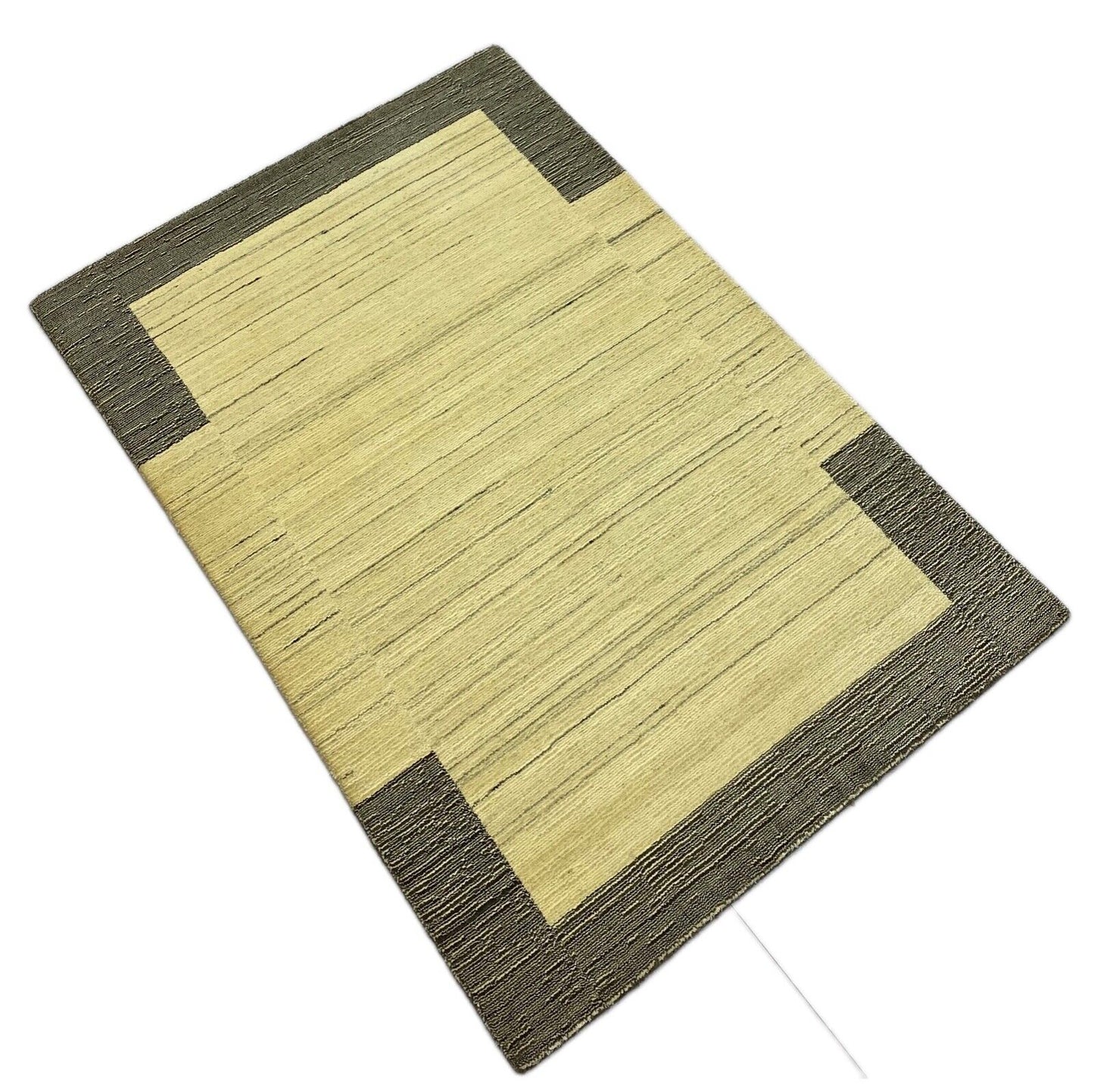 Teppich Gabbeh Beige Braun Wolle loom lori Handgewebt 120x179 cm S55