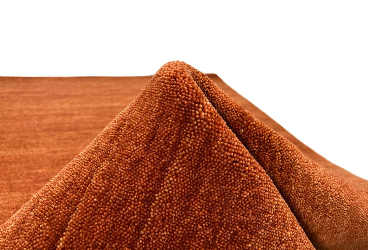 Orientteppich Läufer Gabbeh Teppich Braun Orange 100% Wolle Brücke 80x300 cm