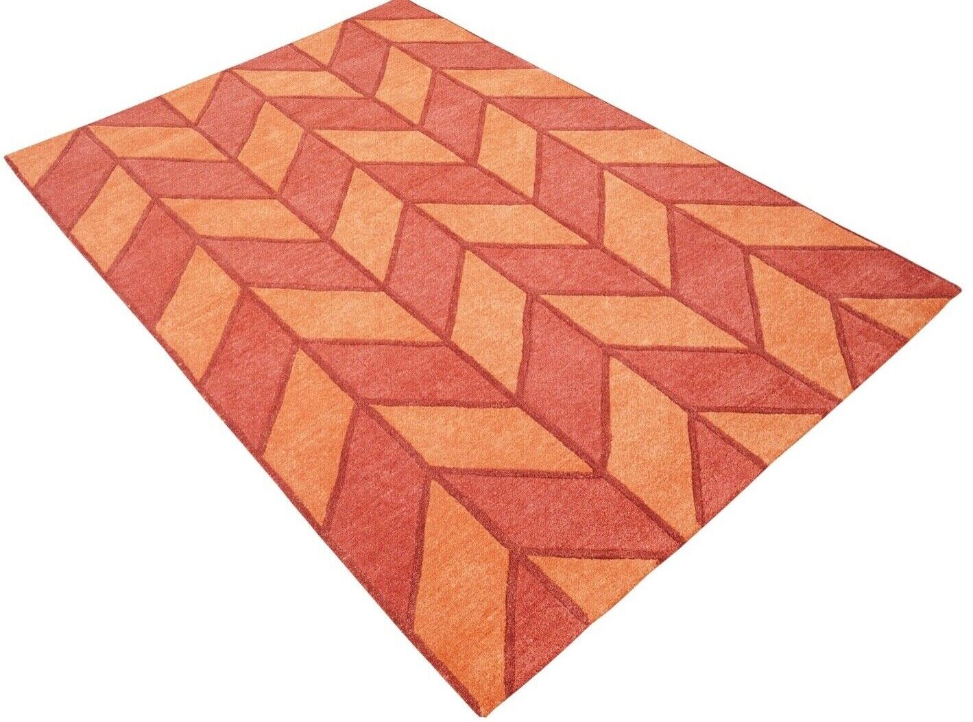 Orange Teppich 160X230 cm 100% Wolle Orientteppich Handgetuftet HT281u