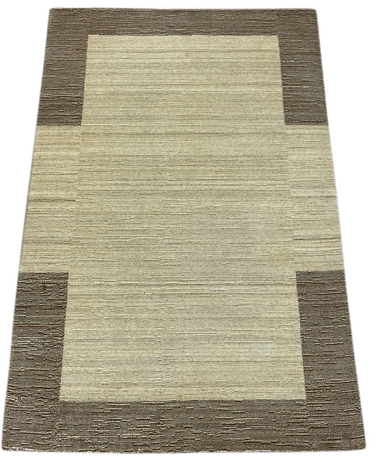 Teppich Gabbeh Beige Braun Wolle Viskose loom lori Handgewebt 118x179 cm S183