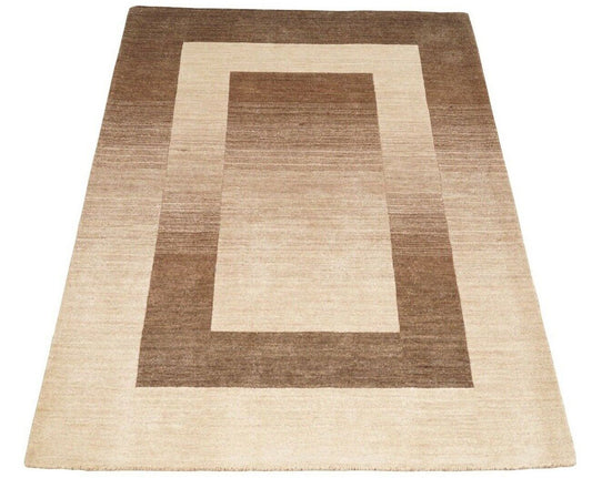 Braun Beige Teppich 100% Wolle 160X230 cm Orientteppich Handgetuftet HT220