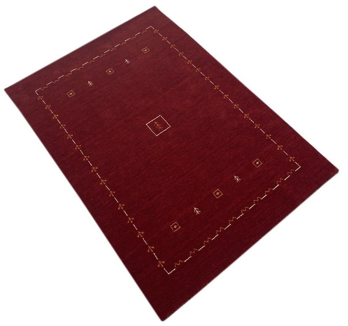 Rot Gabbeh Wohnzimmer Teppich 100% Wolle 170x240 cm Orient Handgewebt W6