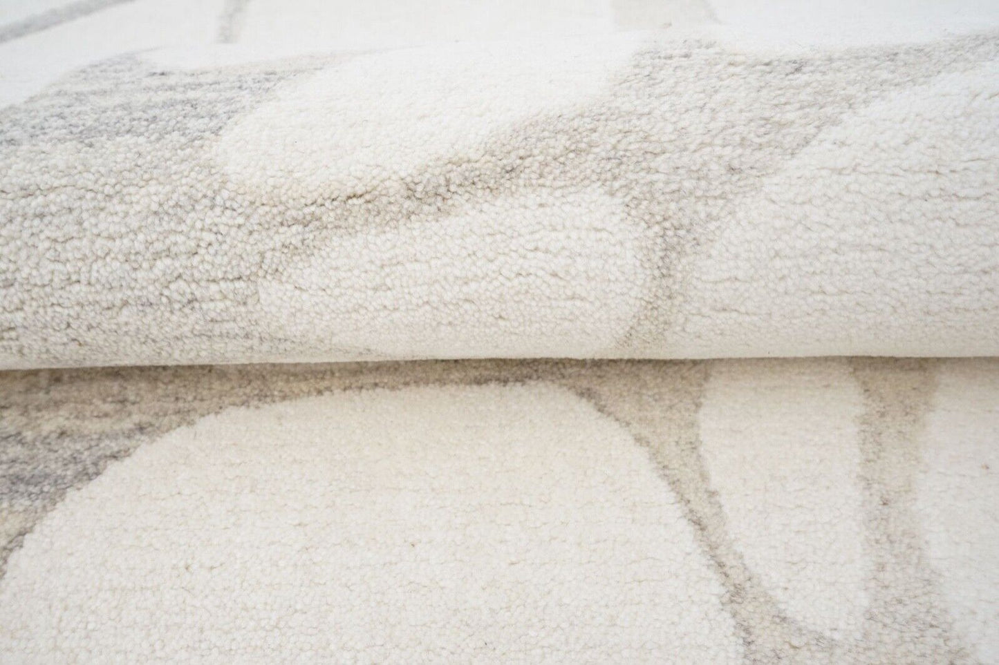 Beige Grau 160X230 cm Teppich 100% Wolle Orientteppich Handgetuftet HT387