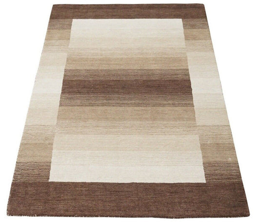 Teppich 100% Wolle Braun Beige 160X230 cm Orientteppich Handgetuftet HT312