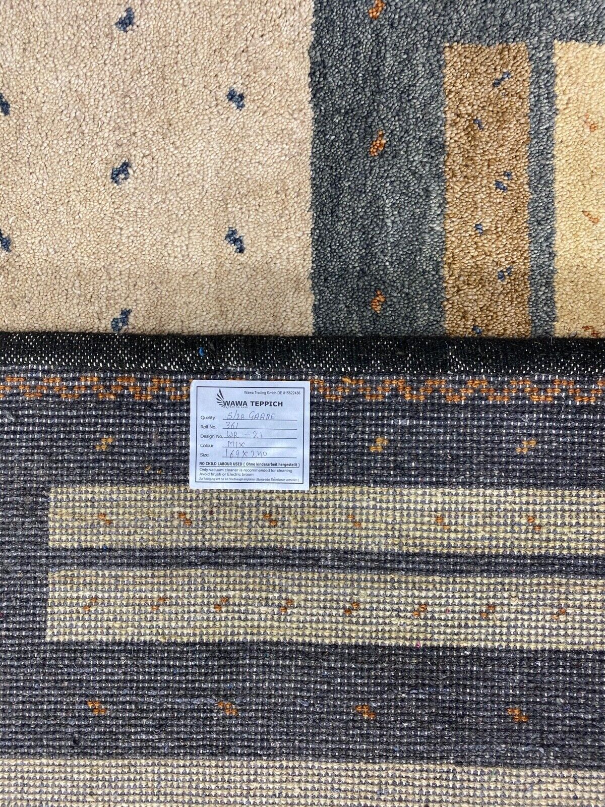 Gabbeh Teppich 100% Wolle Beige Grün Handgeknüpft 170X240 cm WR21