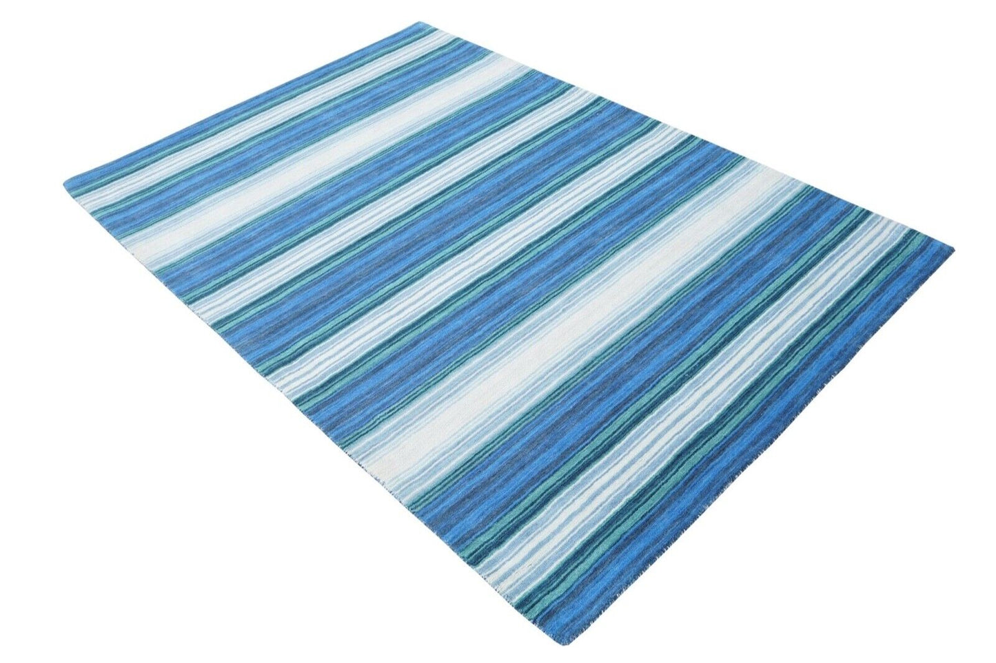 Blau lila Teppich 100% Wolle 160X230 cm Handarbeit Handgetuftet HT286