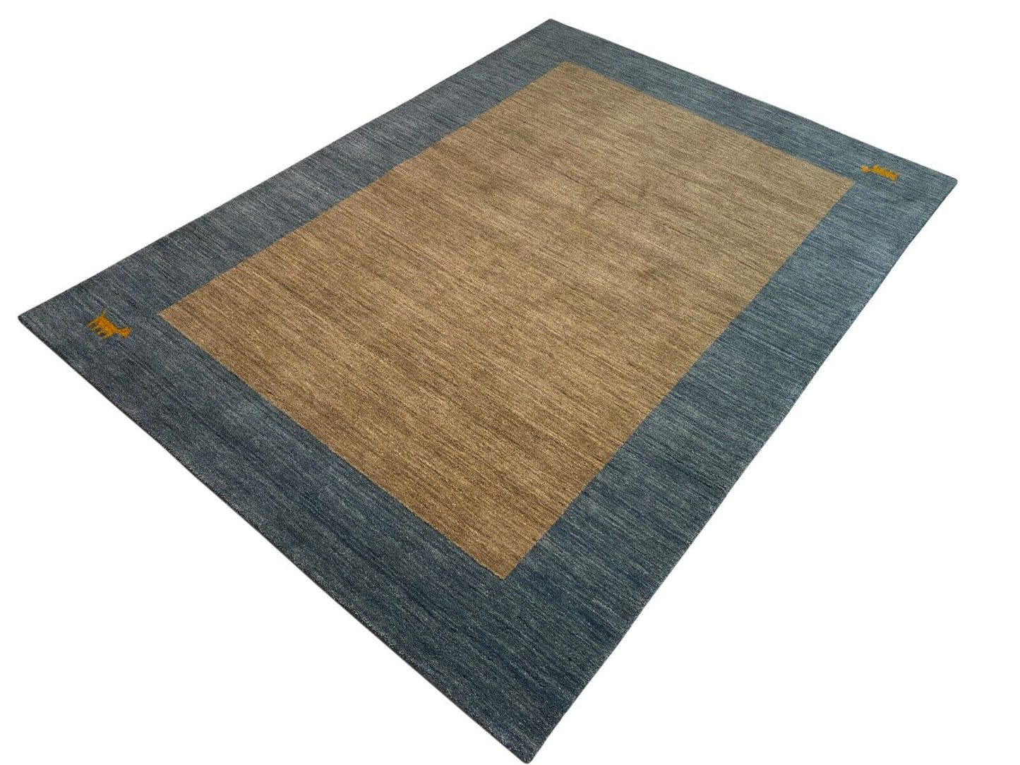 Orientteppich Gabbeh Loom Beige Hell Blau Teppich 100% Wolle 170X238 CM