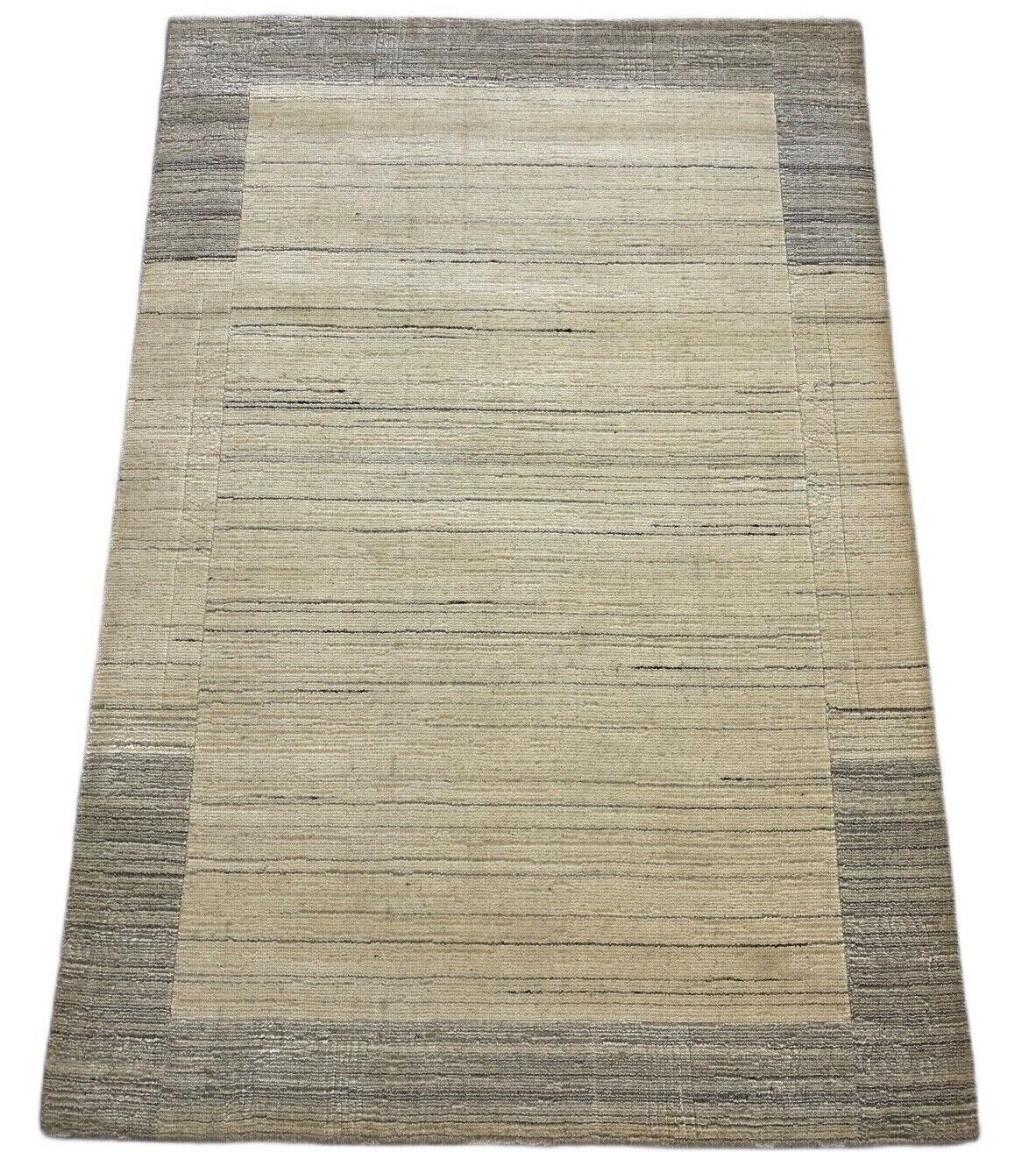 Teppich Gabbeh Beige Braun Wolle loom lori Handgewebt 120x180 cm S64