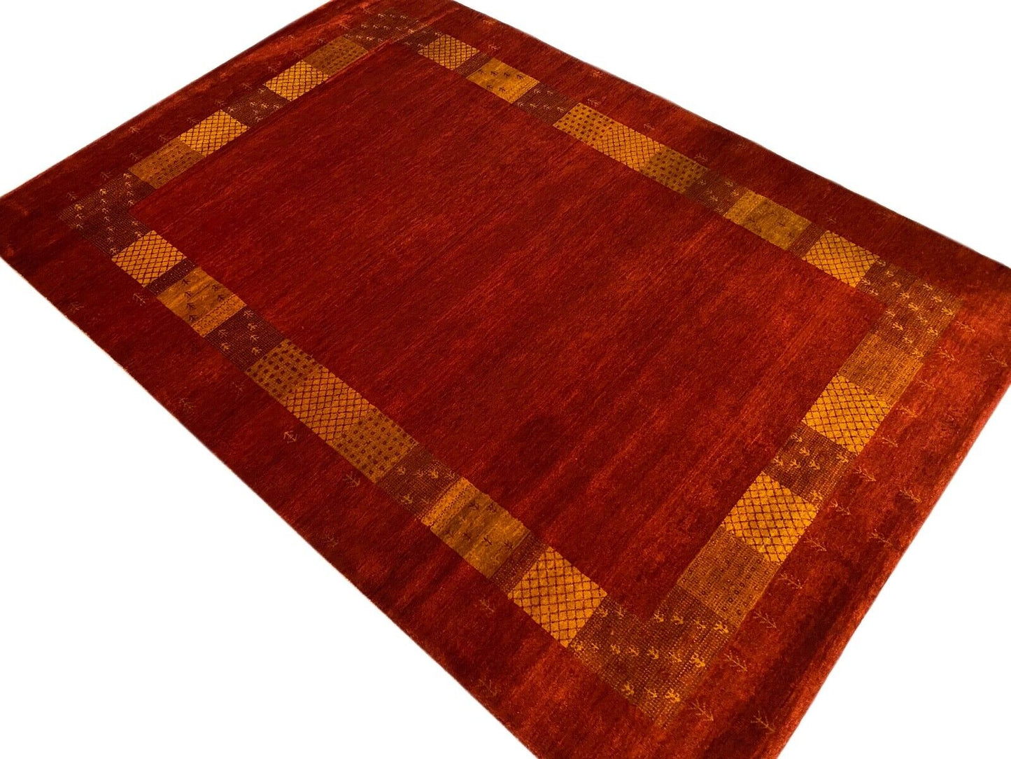 Handgeknüpft Rot Rust Teppich 140X200 cm 100% Wolle Orientteppich 5,2 kg Pro qm