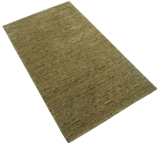 Gabbeh Beige Teppich 100% Wolle Handgewebt  95x160 cm Lori Debbich Lr700