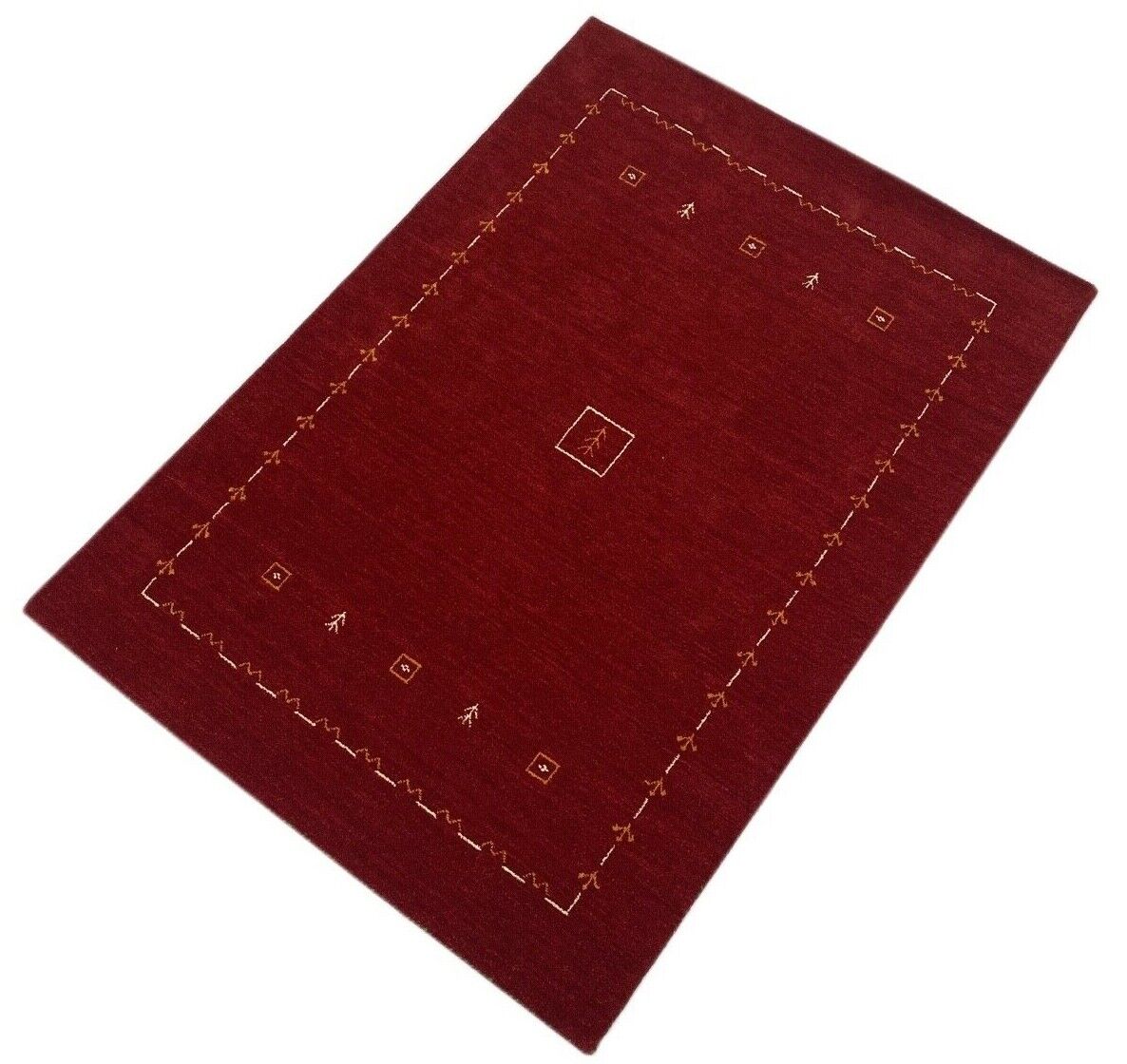 Rot Gabbeh Wohnzimmer Teppich 100% Wolle 170x240 cm Orient Handgewebt W6