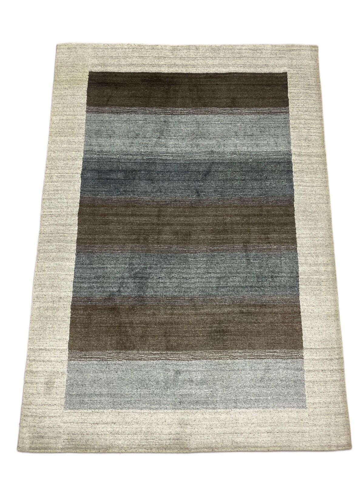 Teppich 100% Wolle Grau Braun Gabbeh lori Handgewebt 124x175 cm dp Garn S103